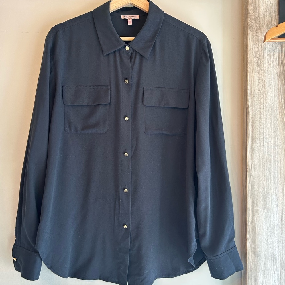 Black Button-Up Shirt Juicy Couture